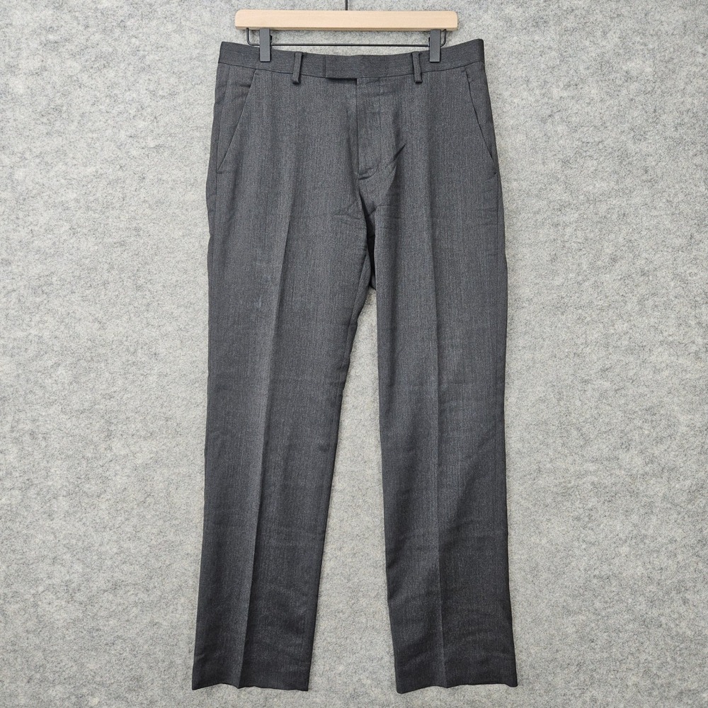 Banana Republic Dress Pants Men 32x32 Gray Tailored Slim Fit Lanificio Wool SPOT